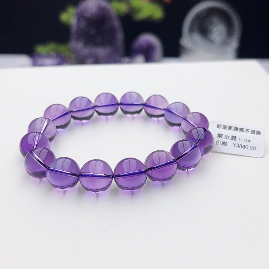 水晶手链未镶嵌彧***t紫水晶13.2mm50.74