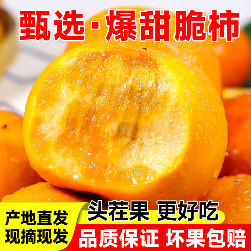 【W现货】巧克力脆柿新鲜应季水果冰糖心无核甜脆柿5斤整箱批发包邮