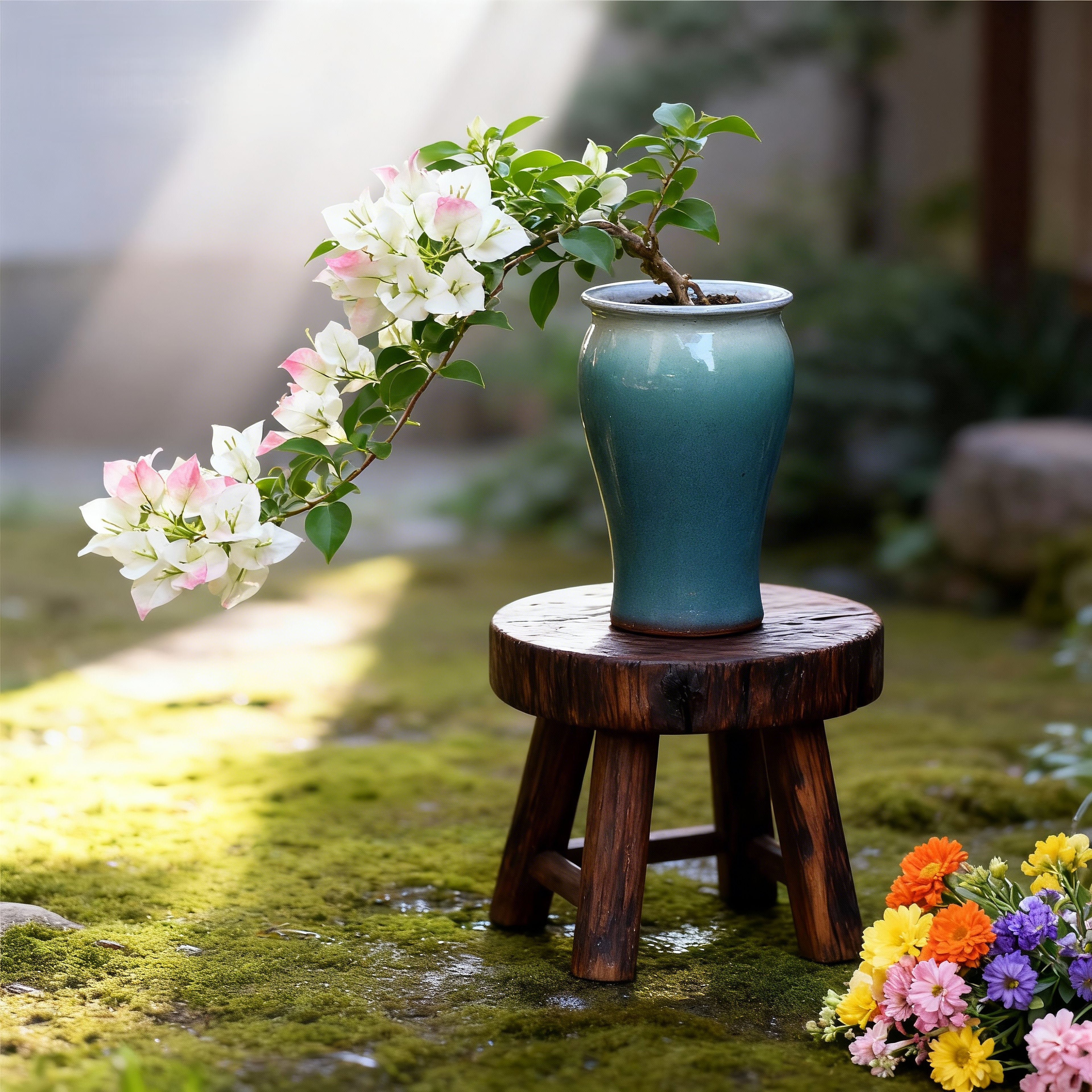 三角梅飘枝花瓶创意家居花卉植物大创意紫砂三角梅花盆