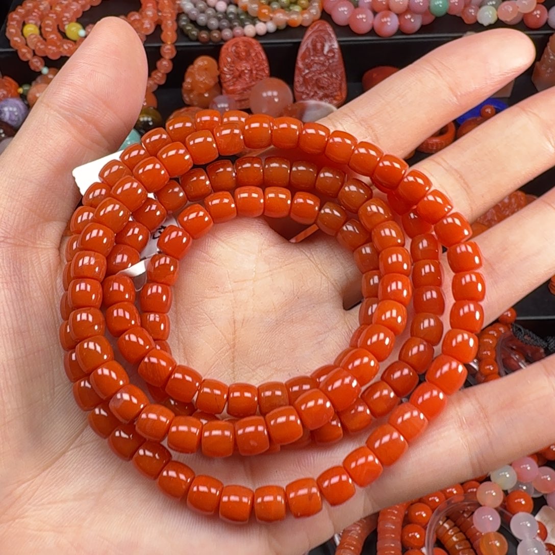 南红玛瑙未镶嵌手串6.5mm