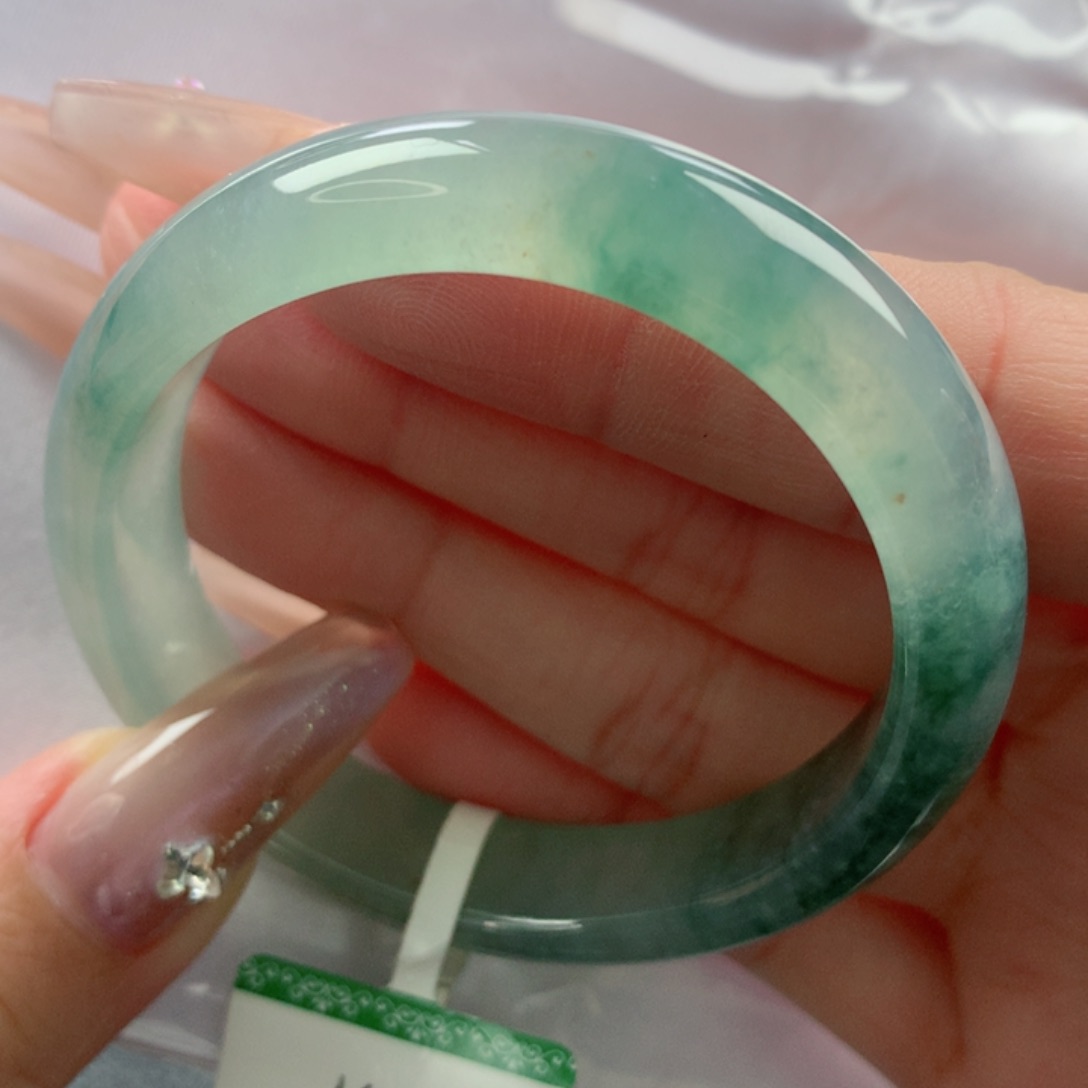 未镶嵌手镯翡翠缅甸天然翡翠A货52.4贵妃