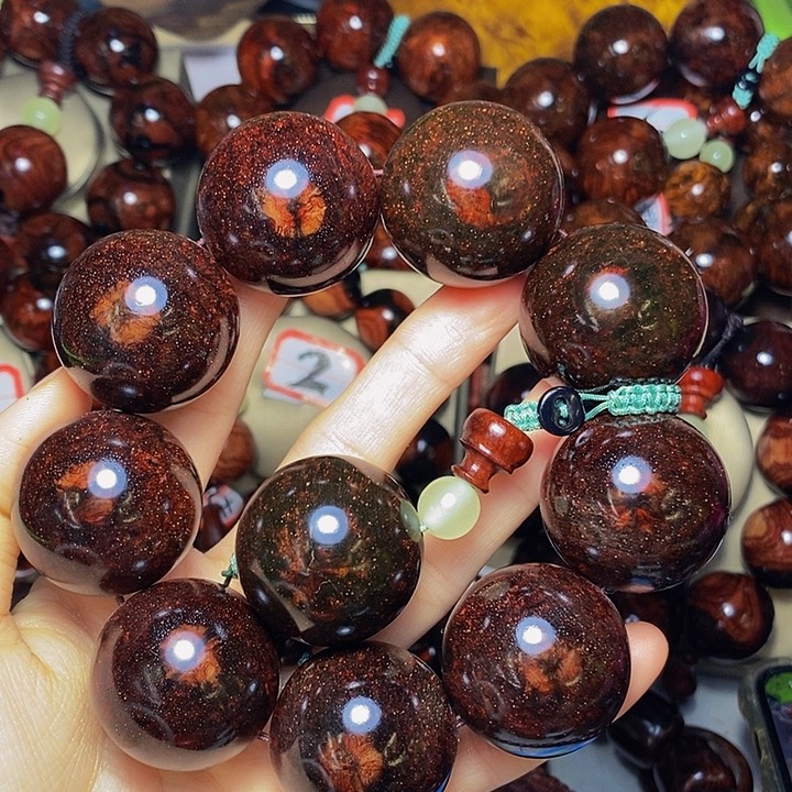 黄花梨/降香黄檀手串/手链成*紫油梨油性好好看