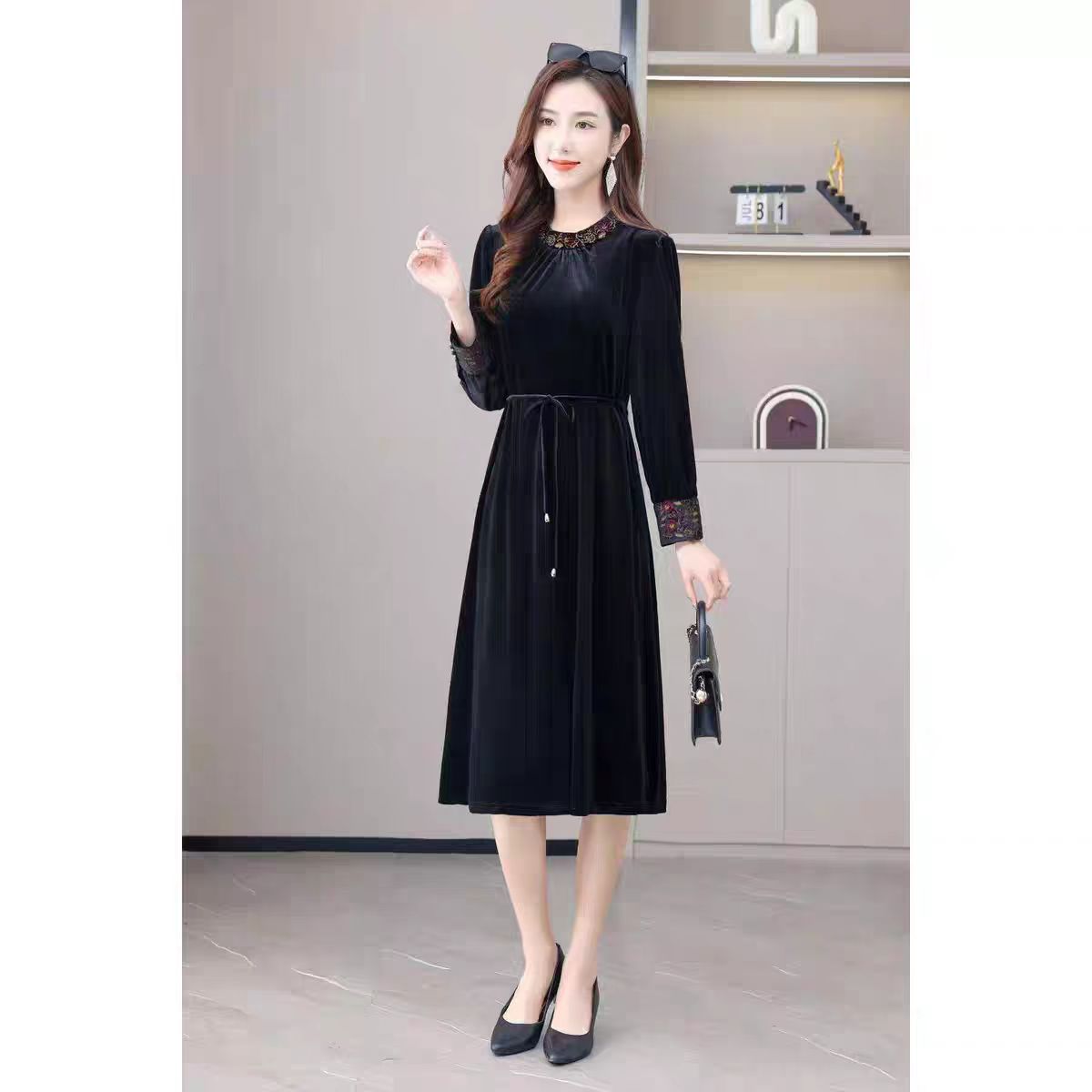 826【双色佳人】高端订制连衣裙 休闲女士夏季复古宽松