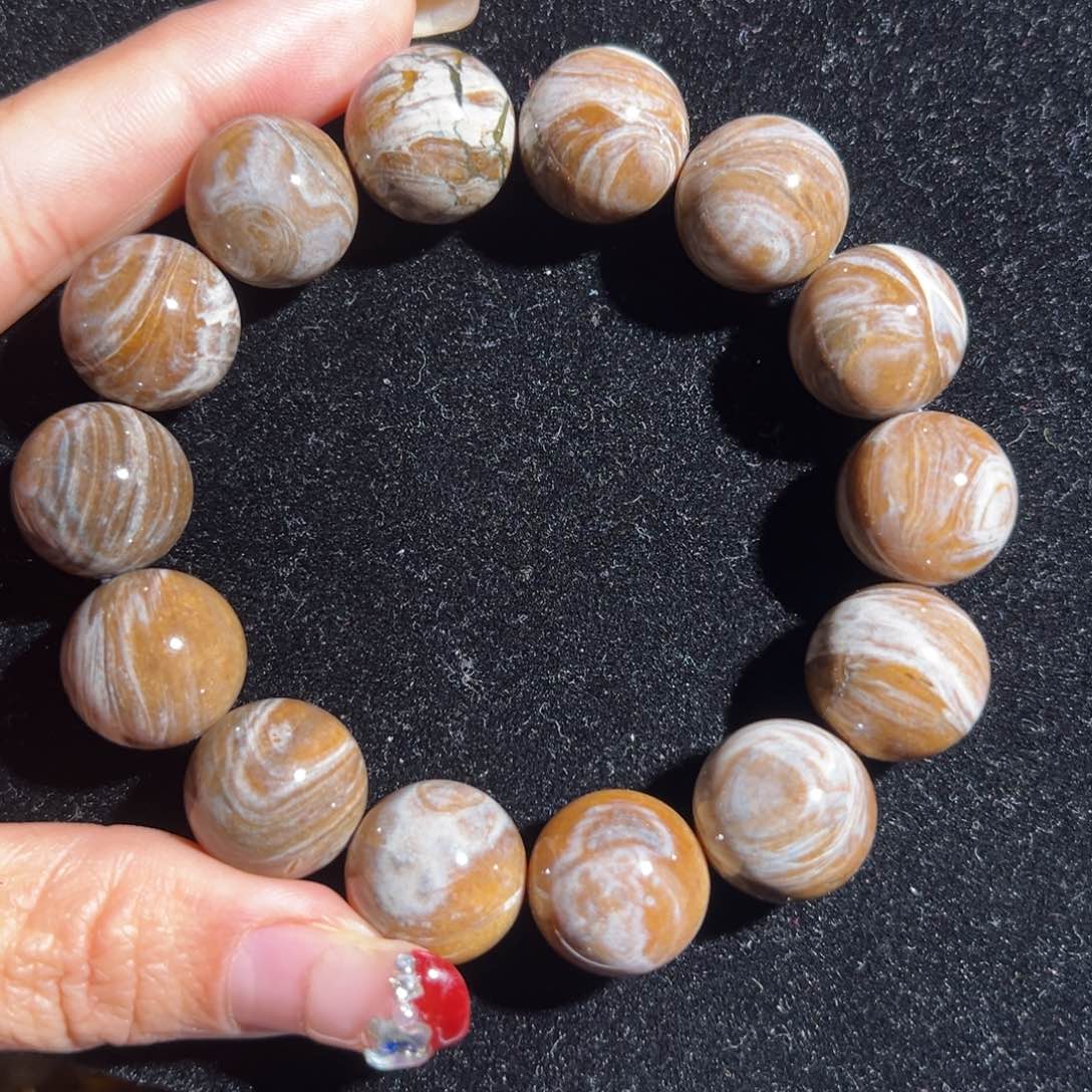 未镶嵌琥珀裸石青花瓷手串16m m