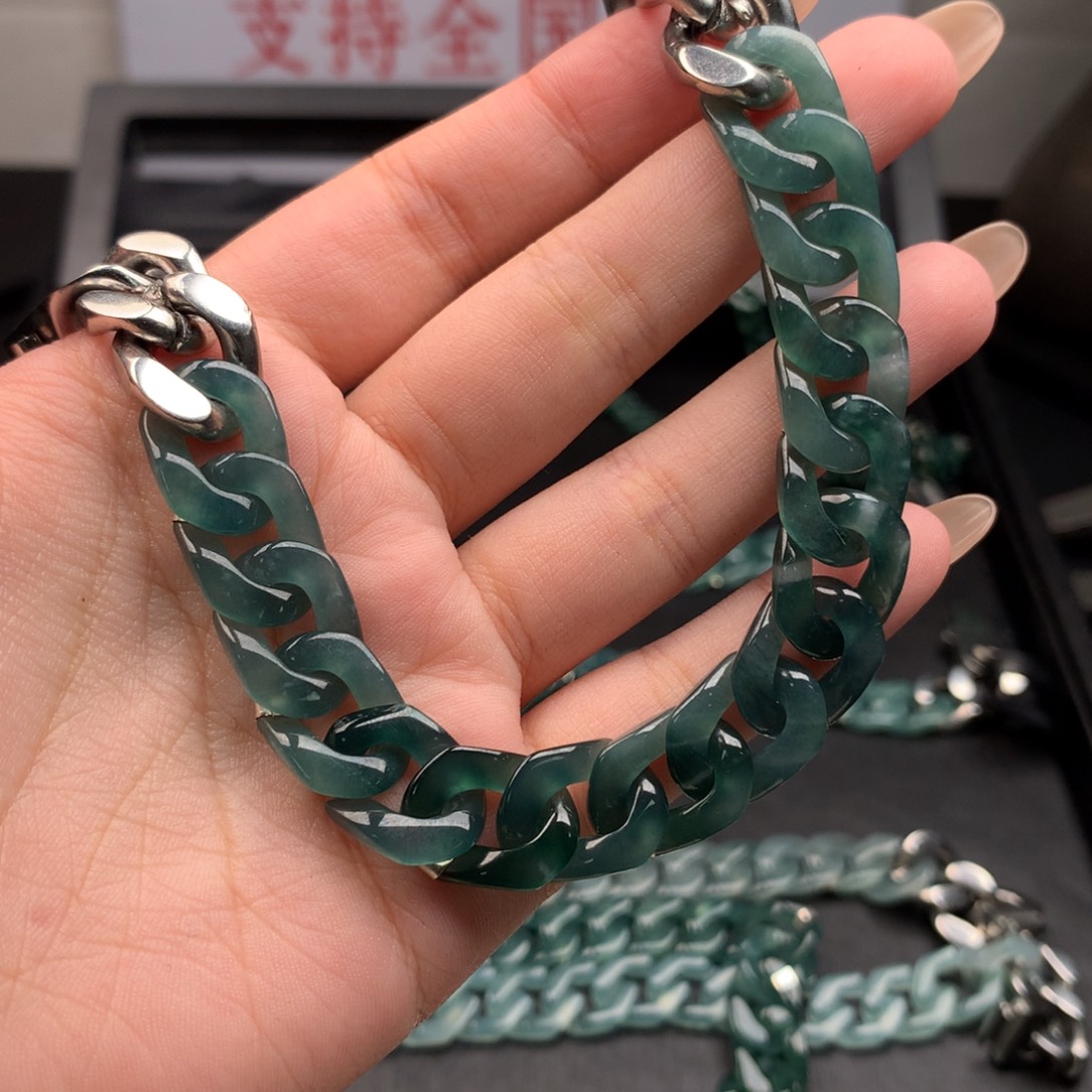 悬***翡翠未镶嵌手链004