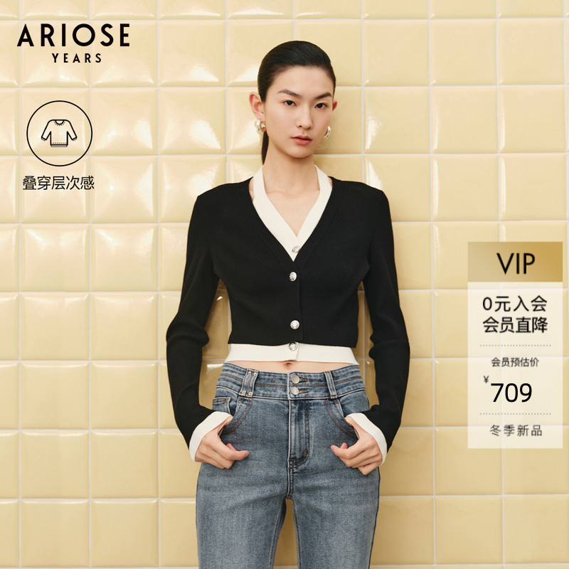 Ariose&Years/艾诺丝雅诗时尚叠穿假两件毛针织衫50218132