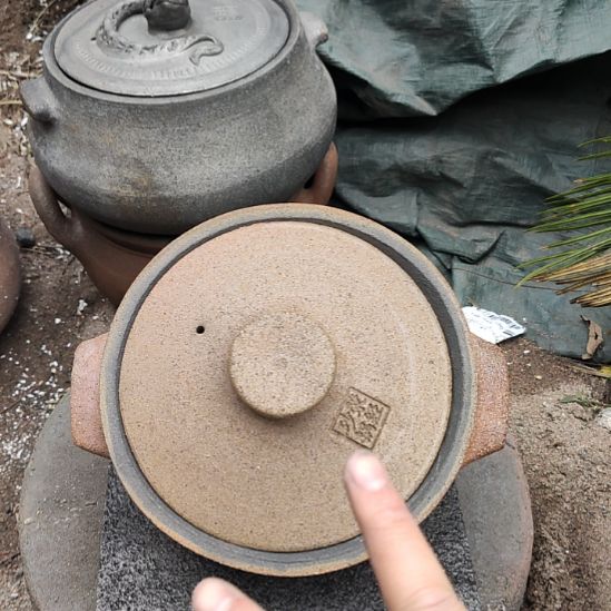 荥经黑沙砂锅麻黄2升平耳砂锅