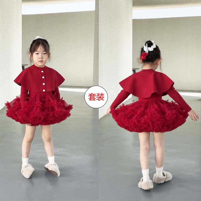女童裙子秋冬款tutu裙儿童正版超蓬公主裙周岁礼服女宝2025特漂亮