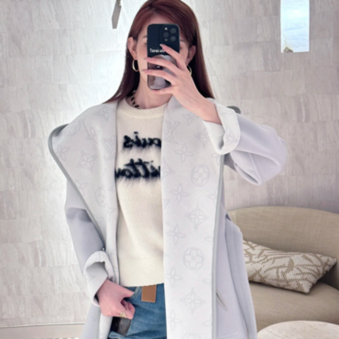 未使用 LouisVuitton/路易威登 D500667/25款雾霾蓝浴袍大衣/40码