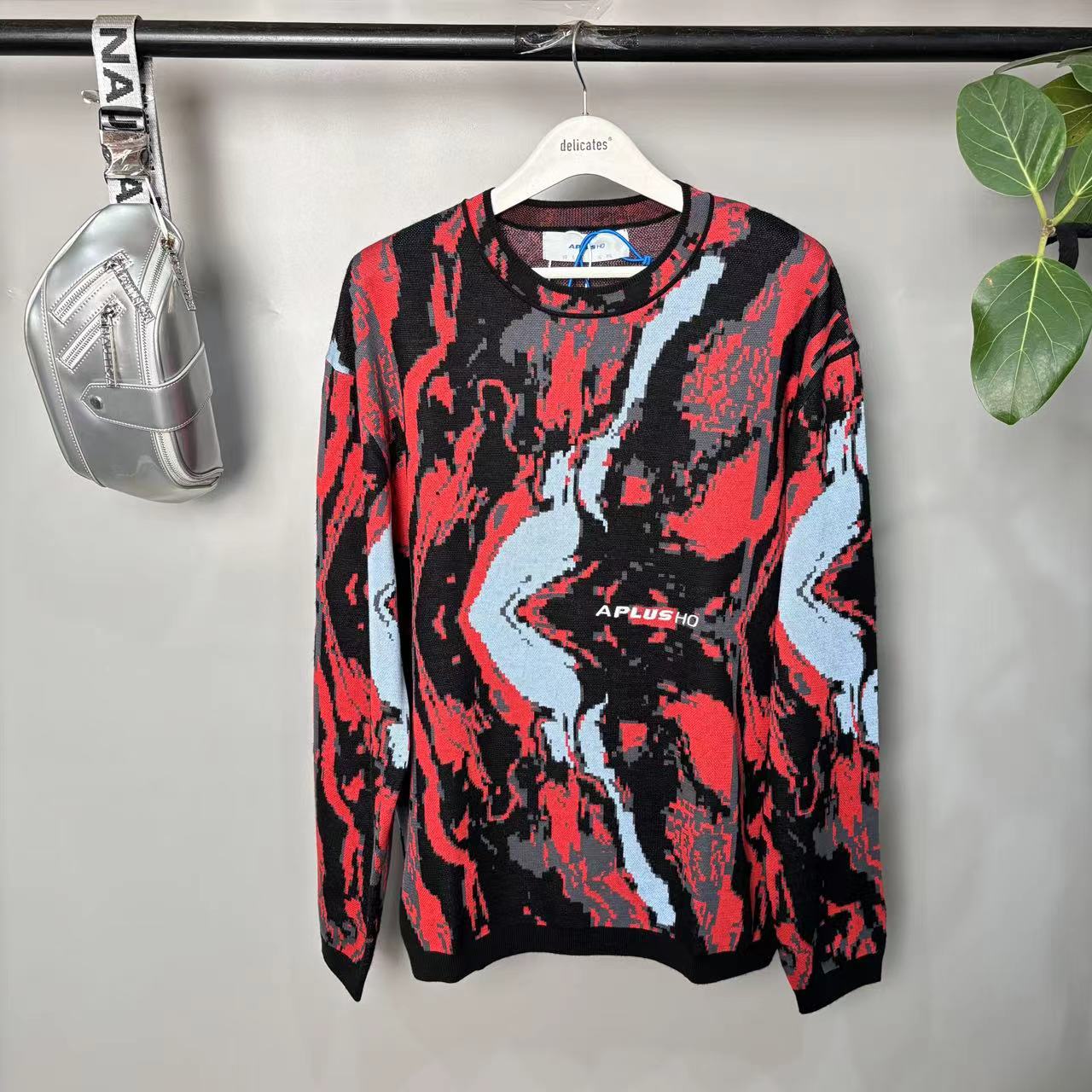 【HO】124 25新款春季晕染绵羊毛圆领毛衫 31843