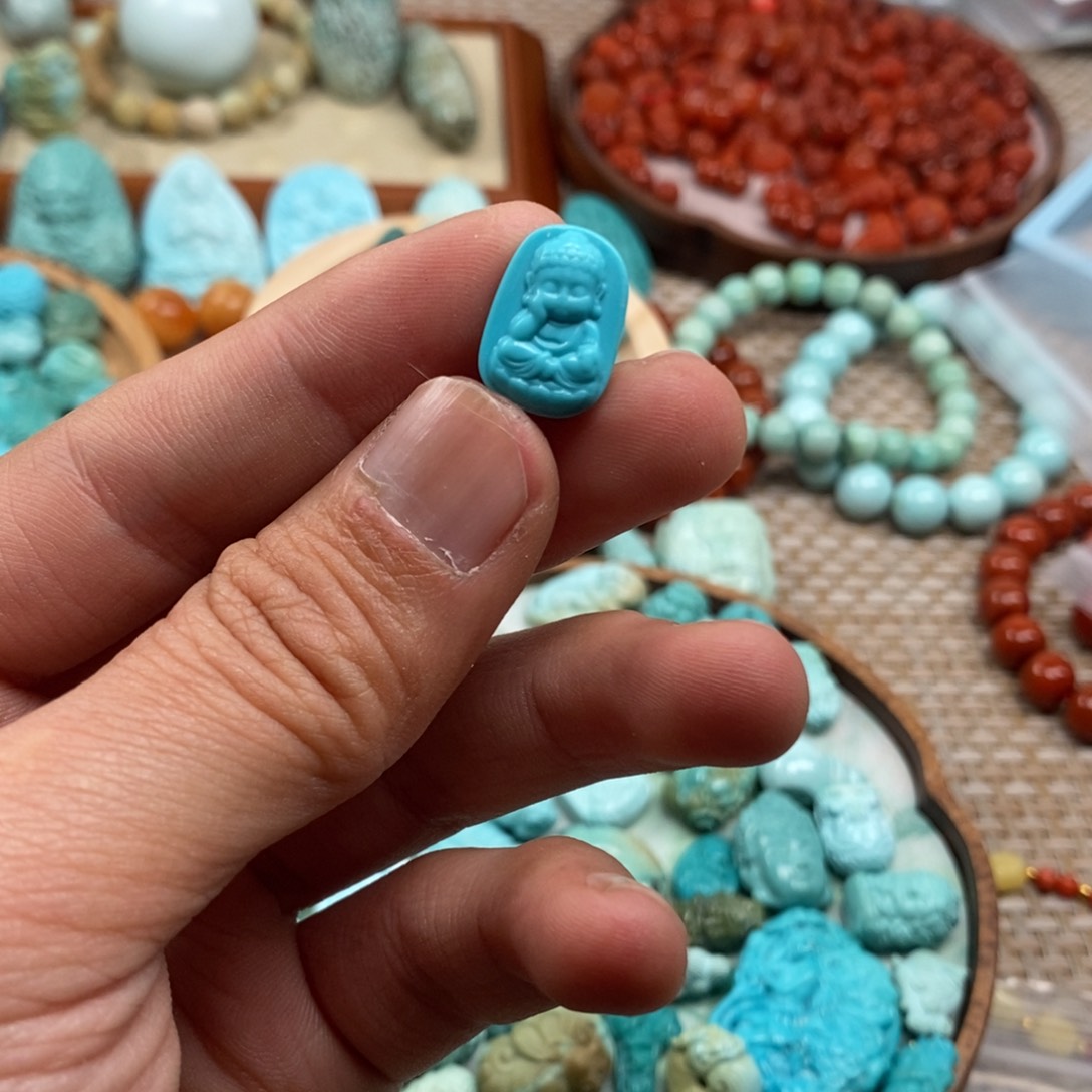 【闪购商品】绿松石478未镶嵌喝****帽绿松石