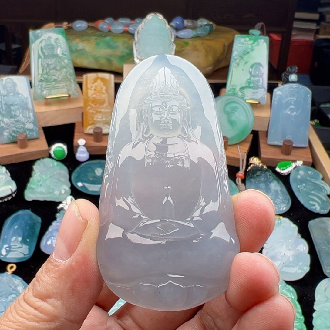 翡翠颈饰未镶嵌天然缅甸翡翠吊坠