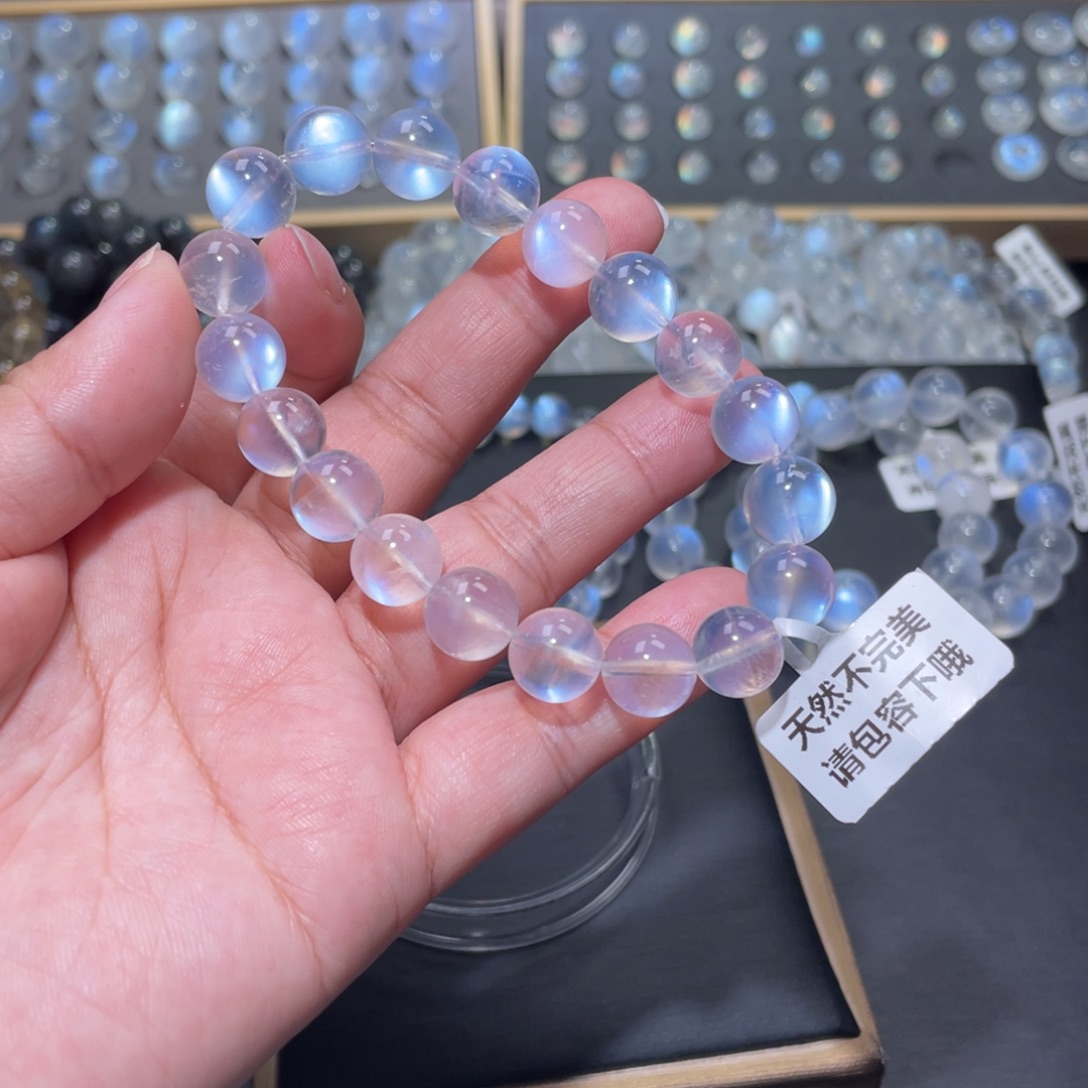 *****手链长石未镶嵌蓝月光手链10mm+