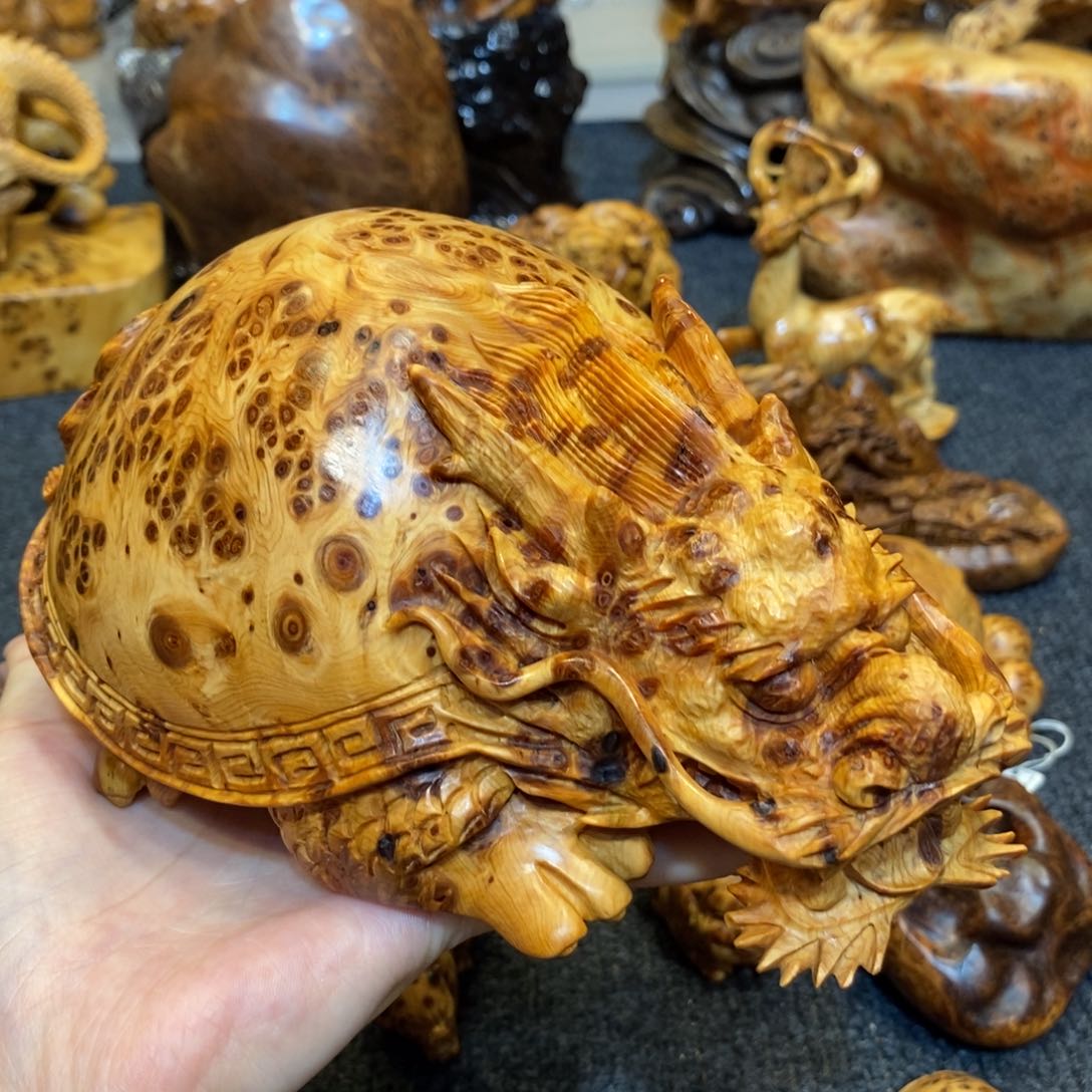 柏木（崖柏）精品陈化满瘤疤龙龟摆件