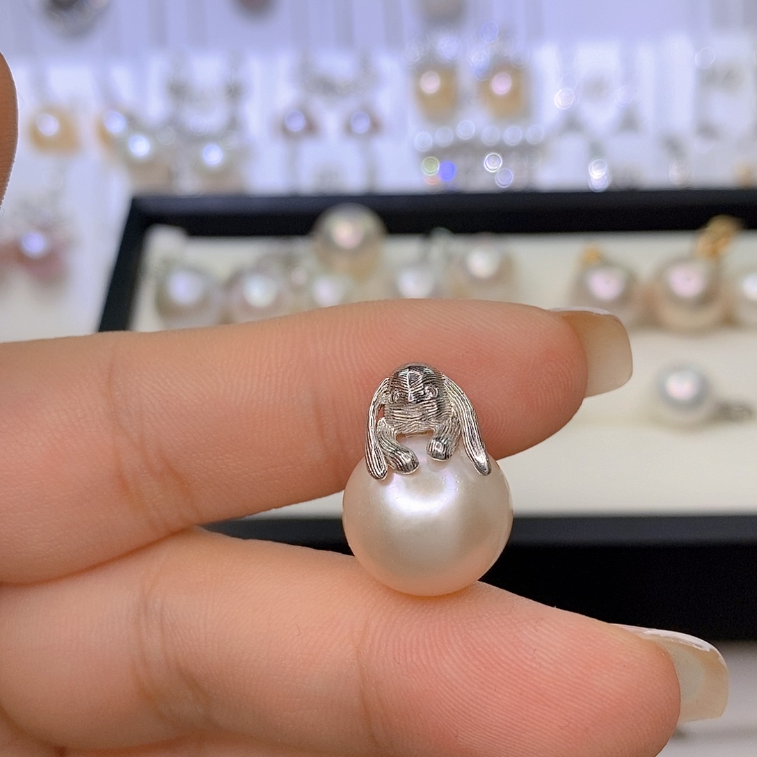 银S925镶嵌淡水珍珠颈饰