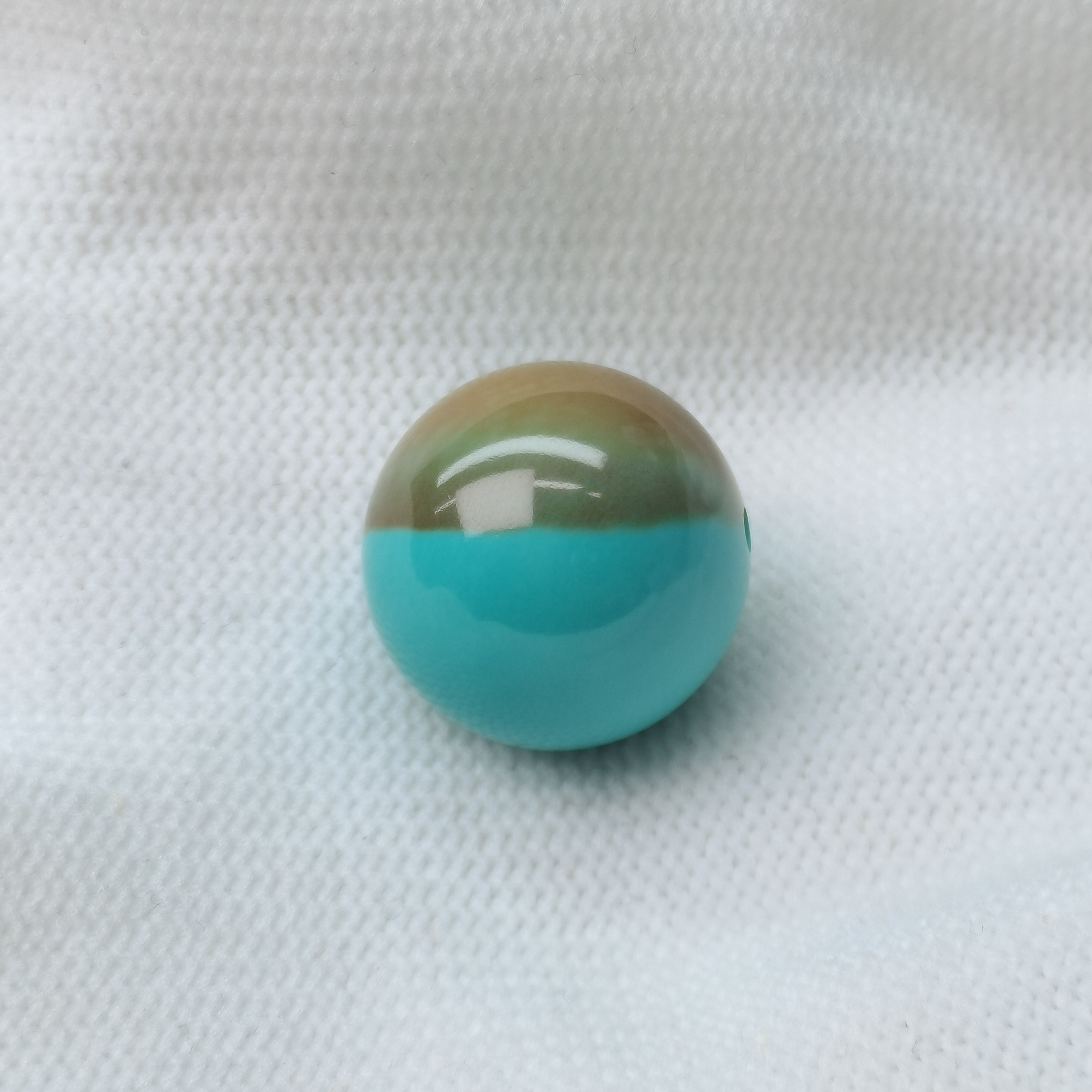 原矿高瓷特色绿松石精美天眼水波纹圆珠 直径17MM 7g