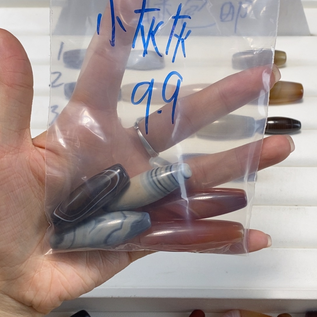 小***灰玛瑙/玉髓合金颈饰