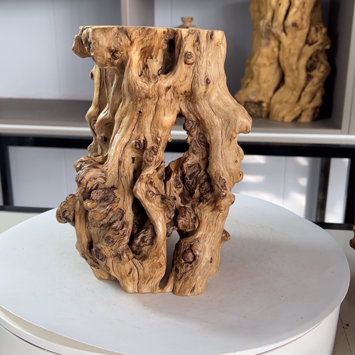 5***4木石榴木榴疤底座摆件