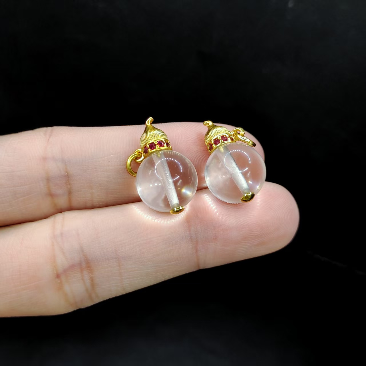 【龙龙严选】白水晶葫芦吊坠赠链X9【多样性发其一】约11mm