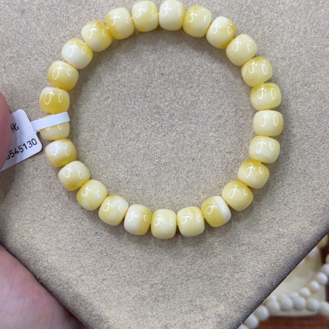 未镶嵌蜜蜡珠宝奇石9.4mm浓白腊