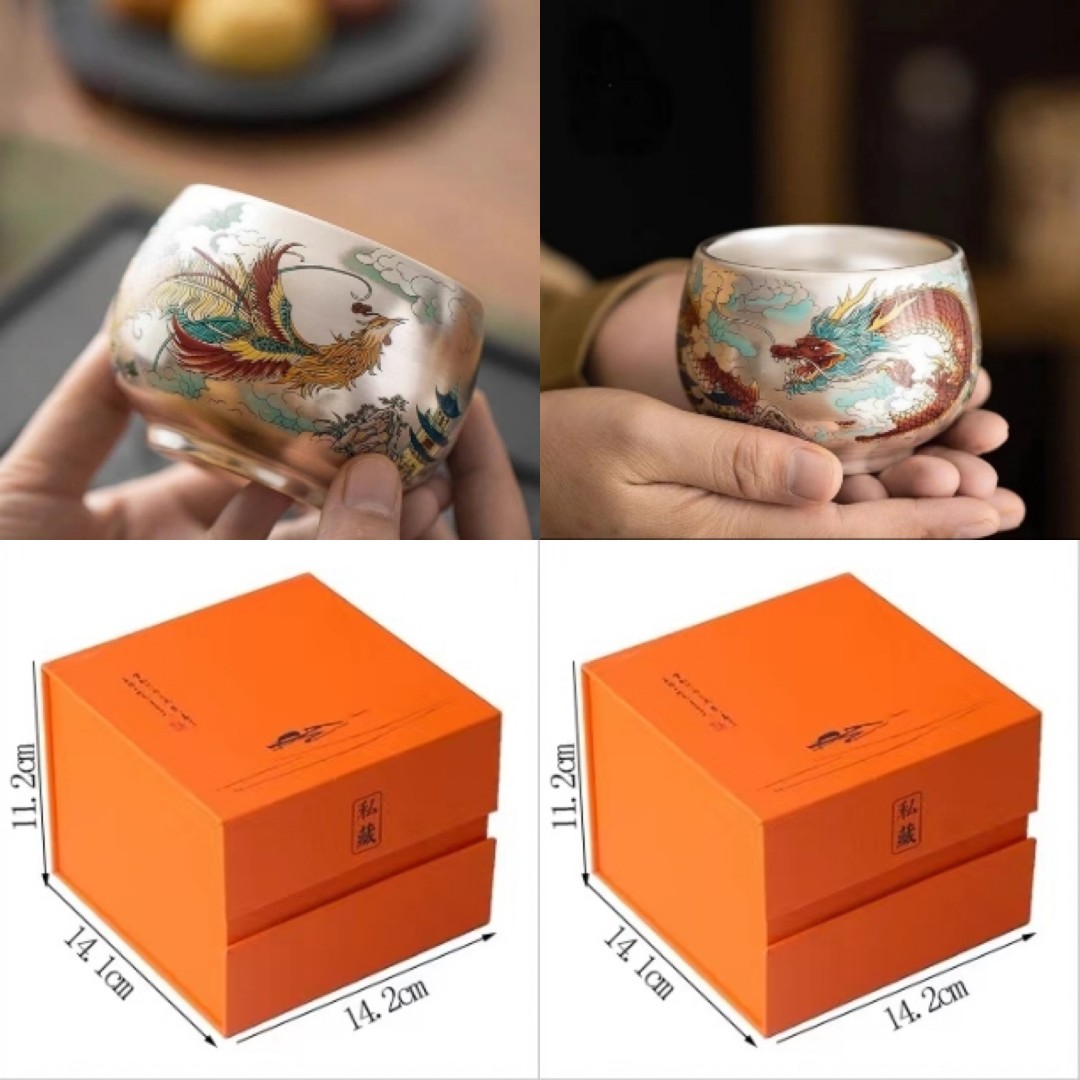 周鸿杰敦煌鎏银功夫茶具茶杯高档送长辈伴手礼ZH3259