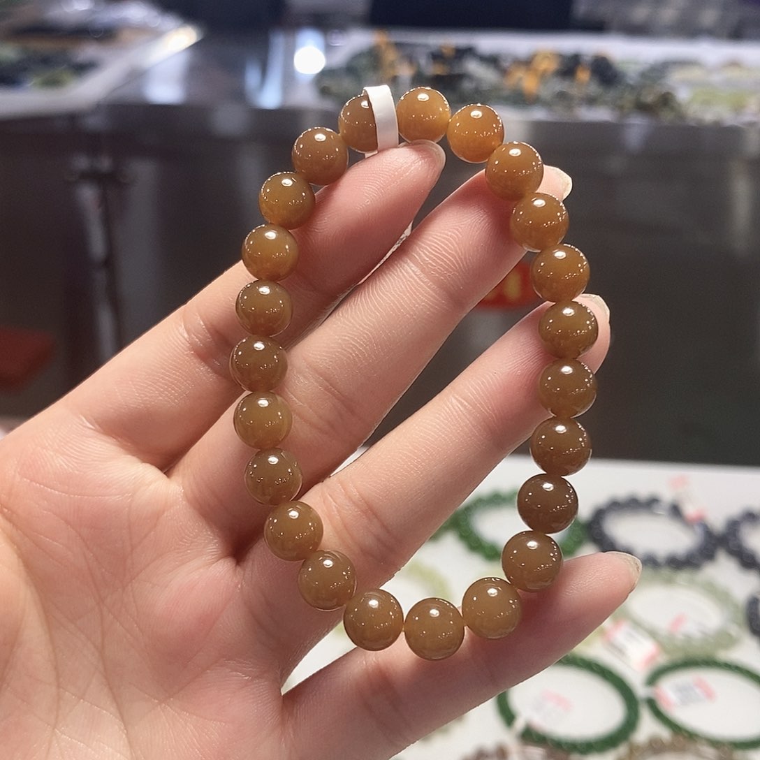 手链未镶嵌和田玉精品且末糖8mm