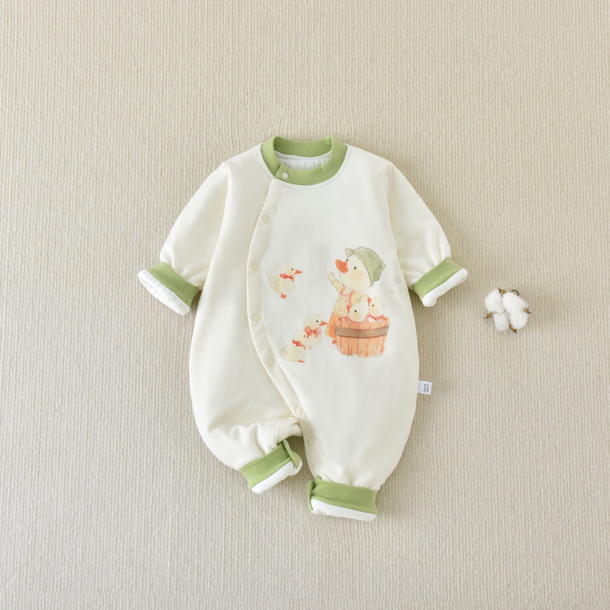 【偏扣棉服】初生儿夹丝爬服加厚冬季男女宝哈衣冬款蝴蝶衣棉袄80克