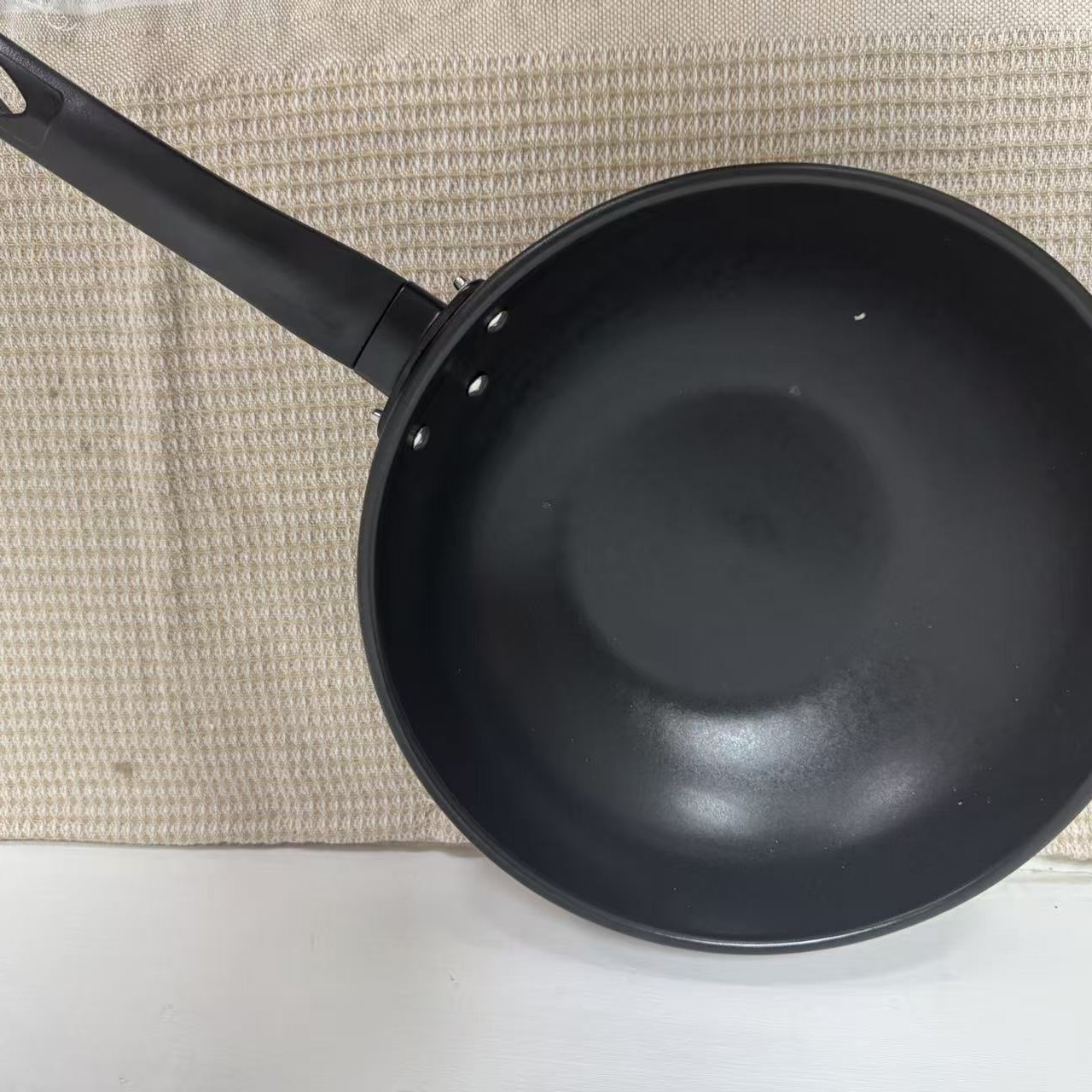 家用纯陶瓷炒锅无涂层平底锅耐高温中式炒菜锅适用燃气灶明火