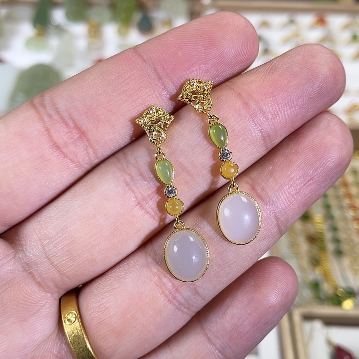 和田玉（碧玉）颈饰银S925镶嵌