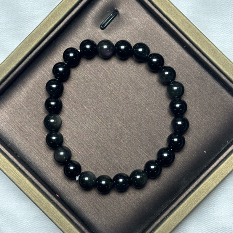 A701 黑曜石手串8mm