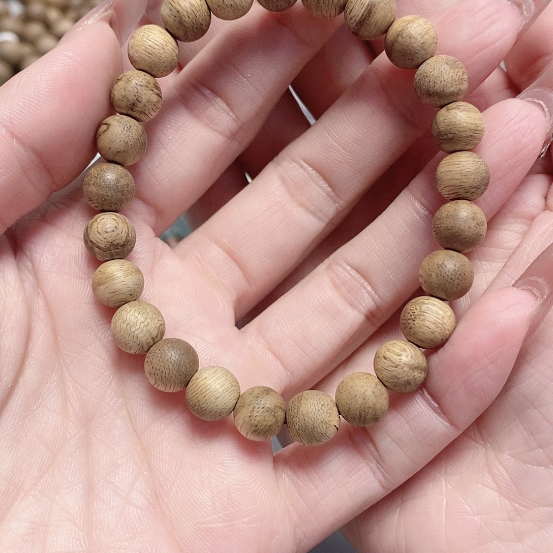 沉香手串马尼涝0.9单圈虫漏