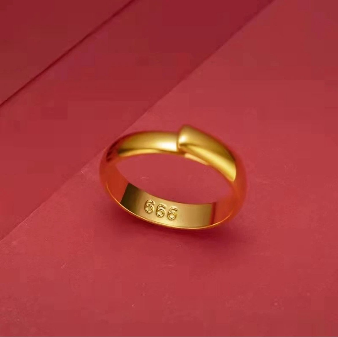 戒指 戒指 戒指 陈总专属活口金黄色光面小戒指男女同款