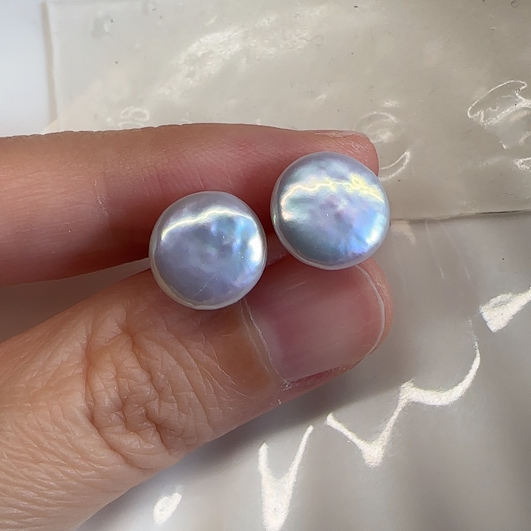 淡水珍珠耳饰银S925镶嵌