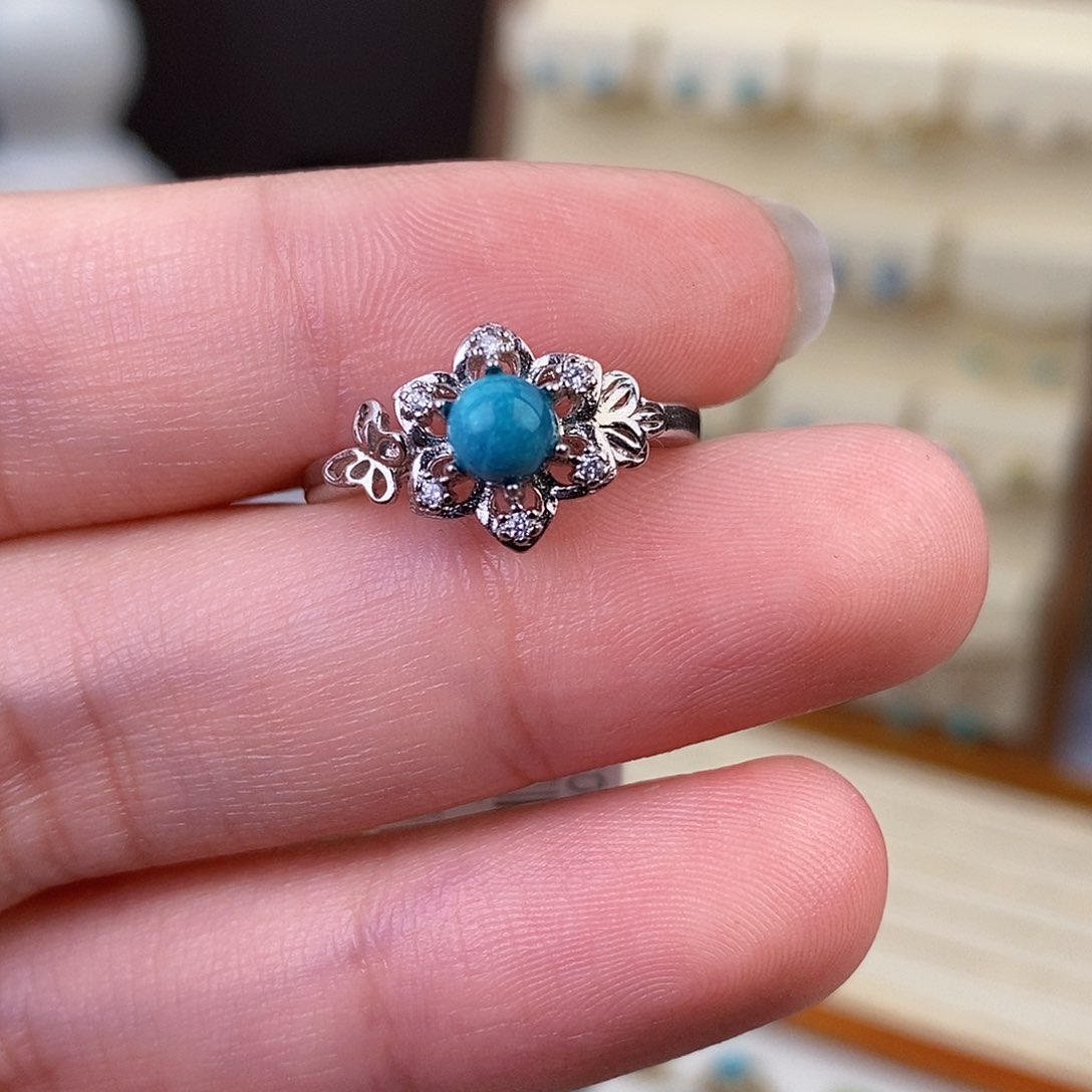 绿松石戒指银S925镶嵌