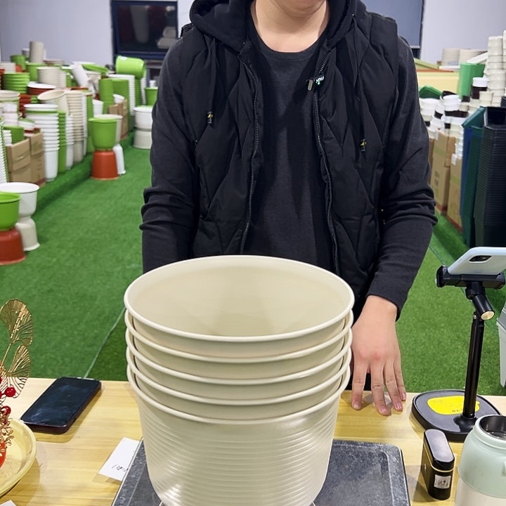 微瑕矮陶口23高17米色5只无托