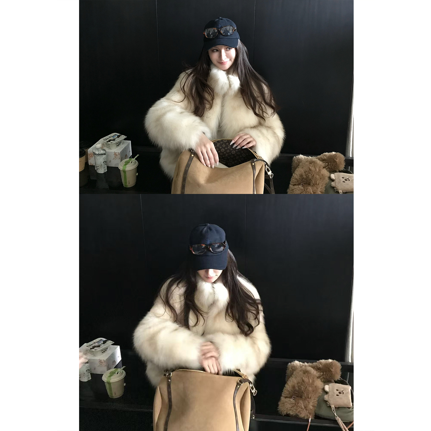 "晚宴千金"芬兰进口sagafurs双色晕染整皮狐狸毛 立领皮草外套