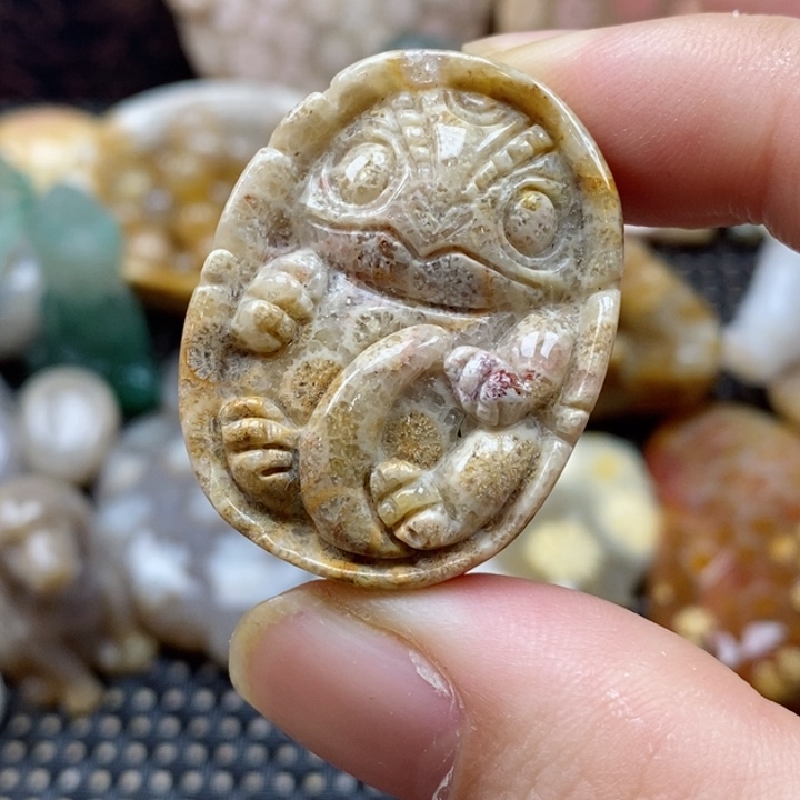 硅化珊瑚（珊瑚玉）颈饰未镶嵌