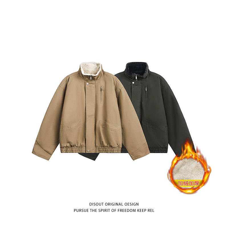 LlGGlCC座山雕Bomber立领飞行夹克棉服秋冬加厚加绒boxy工装外套