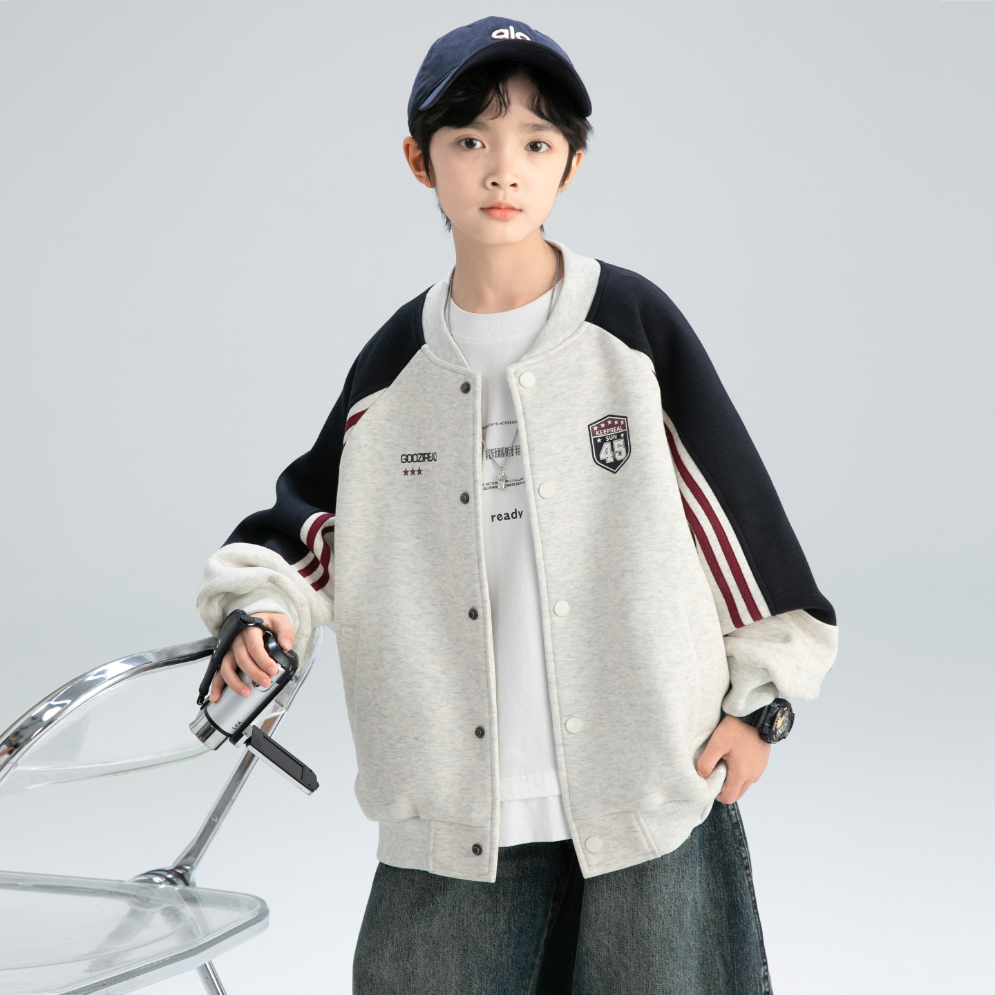 男童春秋款棒球服2025新款外套中大儿童学院风潮【卡尔朗】A5388