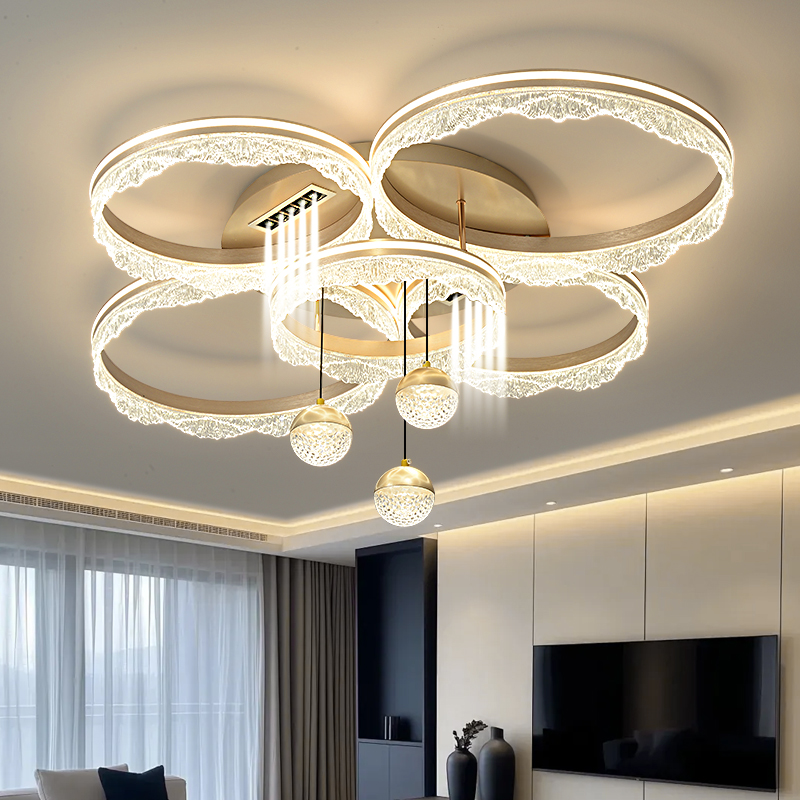 意式轻奢新款客厅灯海浪亚克力吸顶灯创意个性简约卧室灯中山灯具