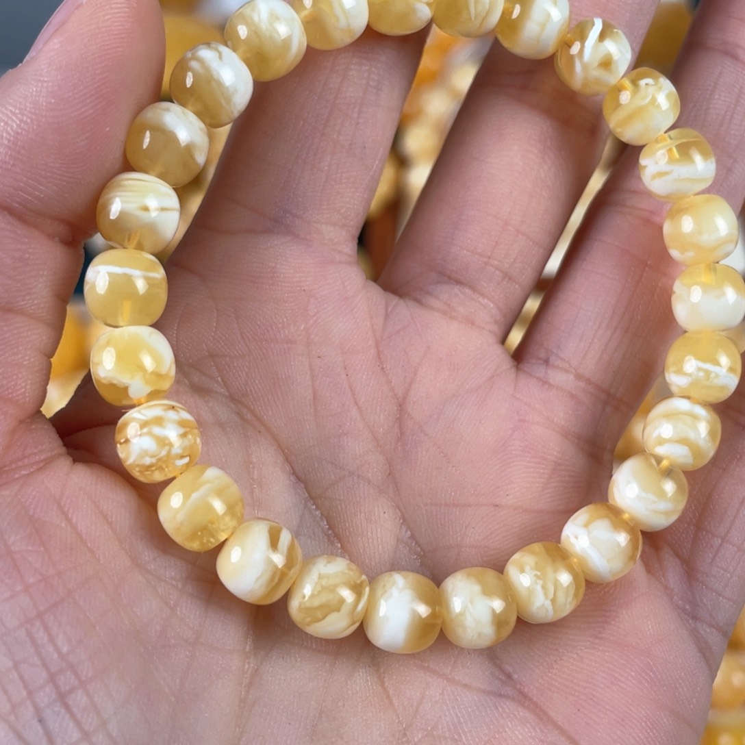 蜜蜡手链未镶嵌虎皮老型手链