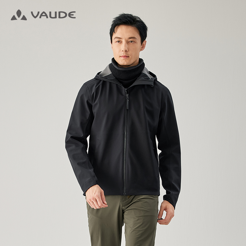 VAUDE巍德户外运动24新款防风防泼水连帽男子登山外套男VG2436153
