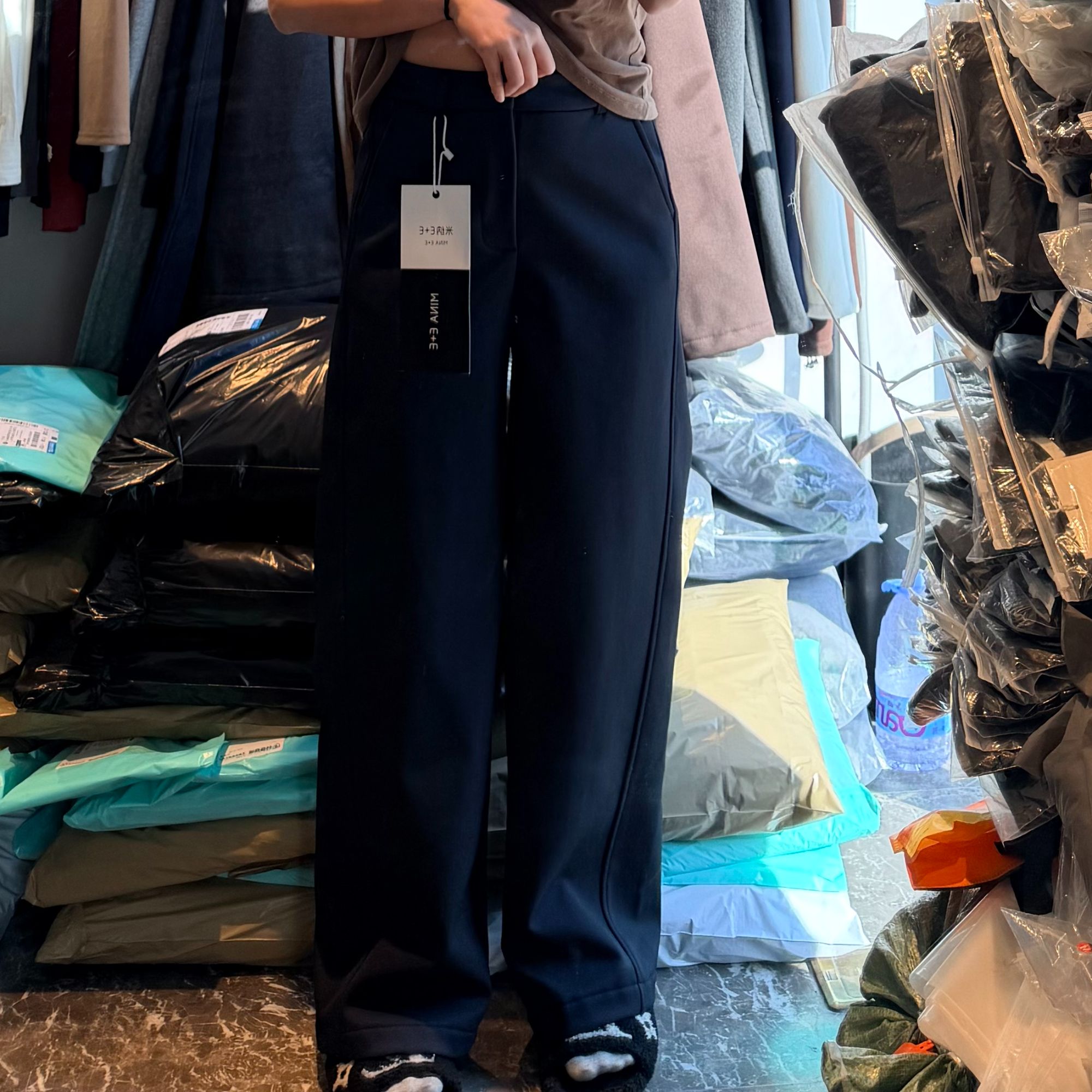 直筒加绒西装裤002