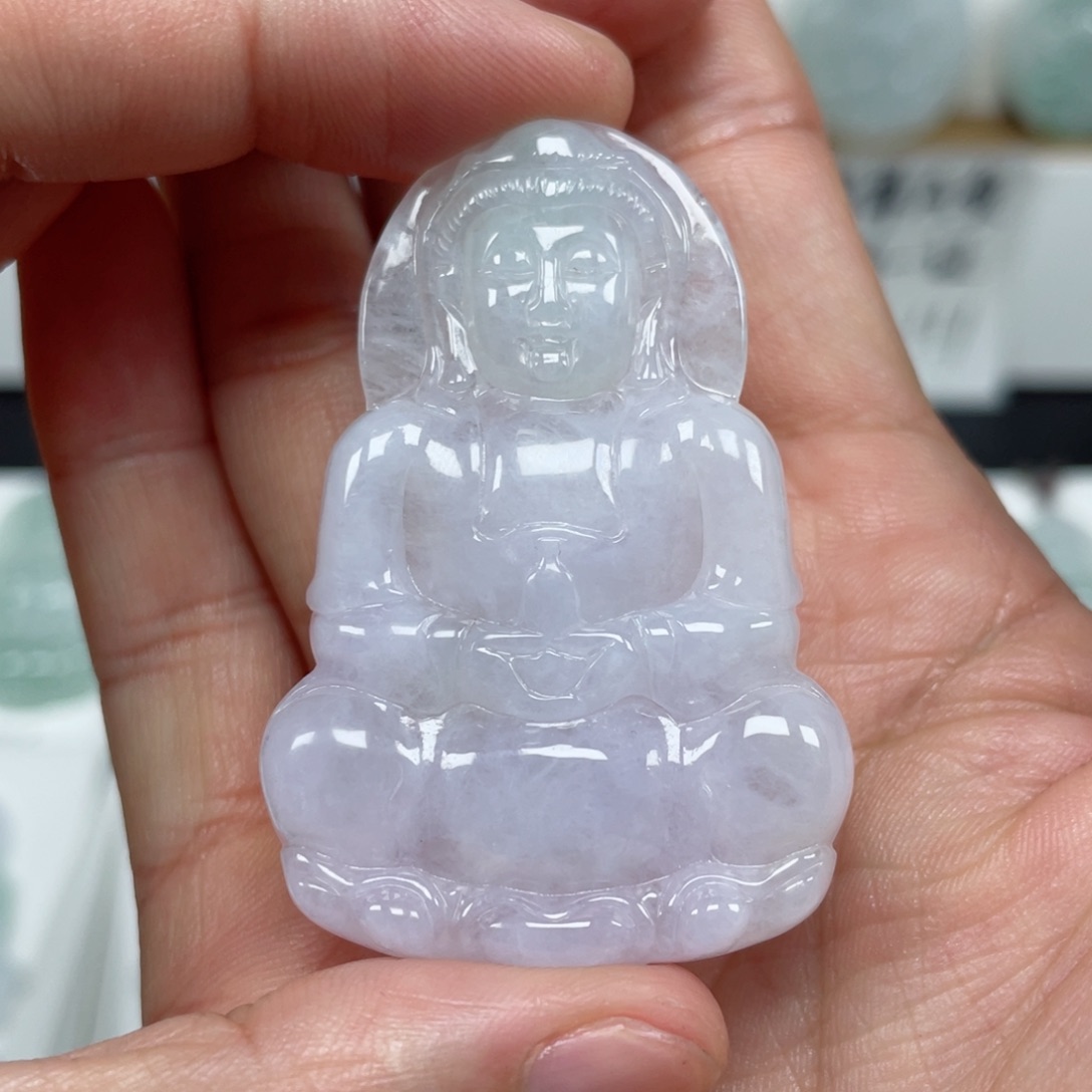 翡翠颈饰未镶嵌天然翡翠A货观音113号