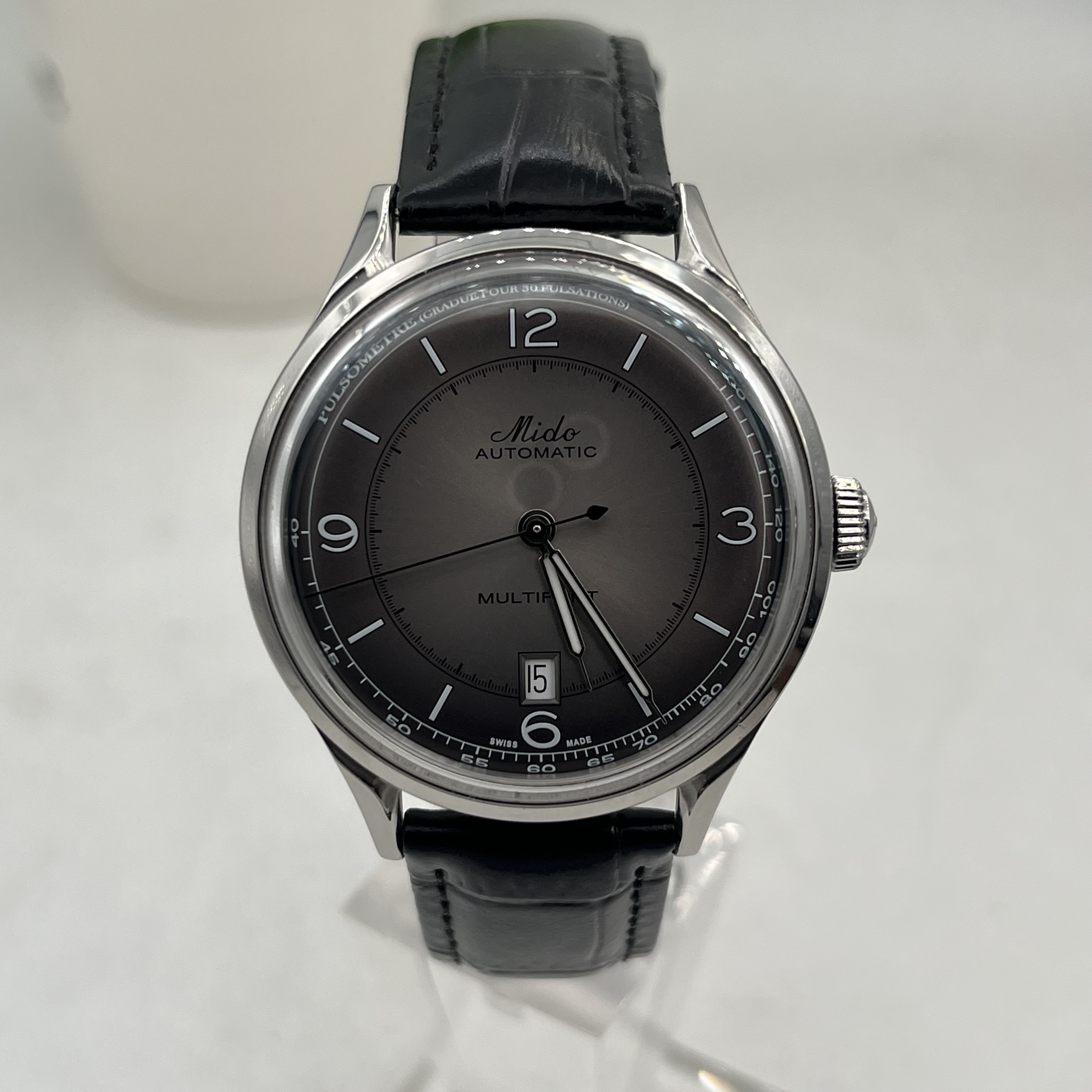 99新 Mido/美度 臻时/复古舵手脉搏计瑞士机械男士腕表/尺寸40