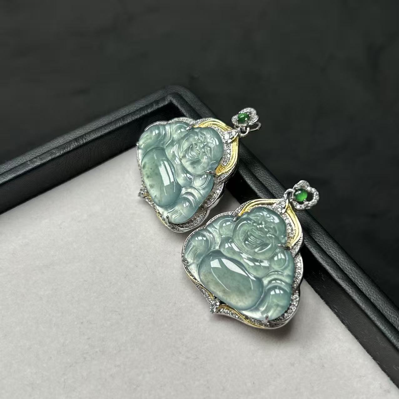 【睿泽赏宝】S925翡翠佛公吊坠 23*28*2 有瑕/多样性发一KL0010539