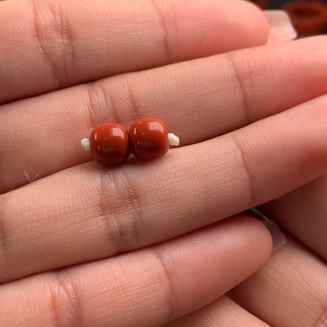 南红玛瑙老型对珠7+未镶嵌