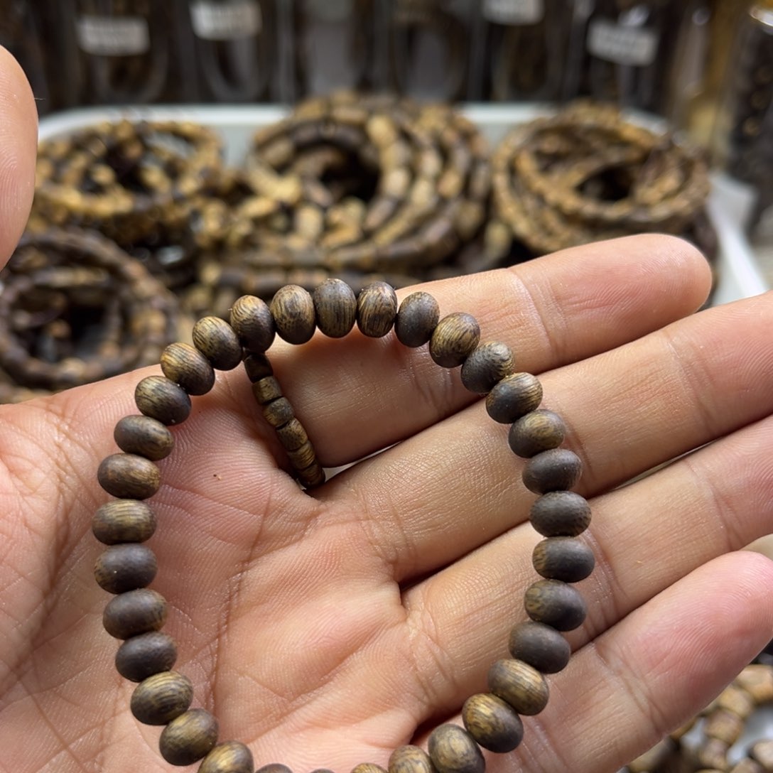 沉香手串绿棋楠苹果珠单圈 多样性发其一