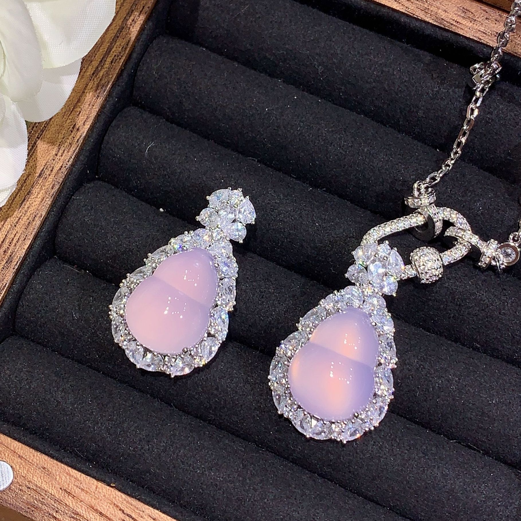 天然紫玉髓葫芦吊坠S925银镶温柔气质款女生百搭日常挂件送礼佳品