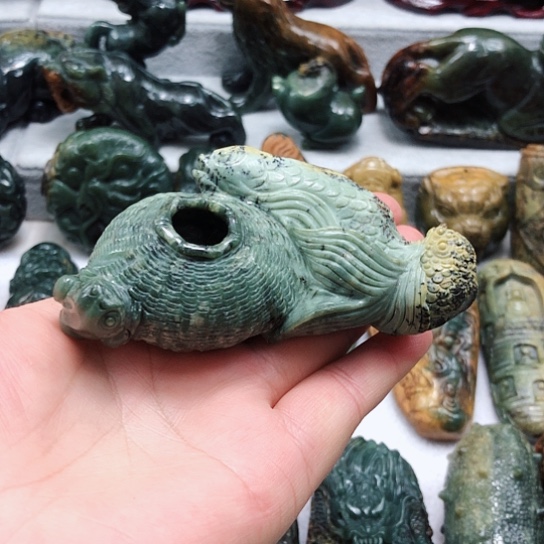岫岩河磨玉（透闪石质玉）把件未镶嵌